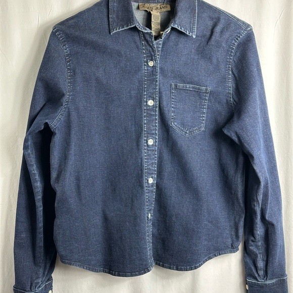 Joe's Jeans Classic Blue Button Down Shirt Sz 10P - Picture 2 of 10